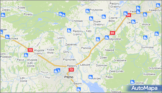 mapa Parkosz, Parkosz na mapie Targeo