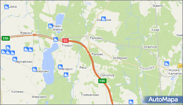 mapa Parłowo, Parłowo na mapie Targeo