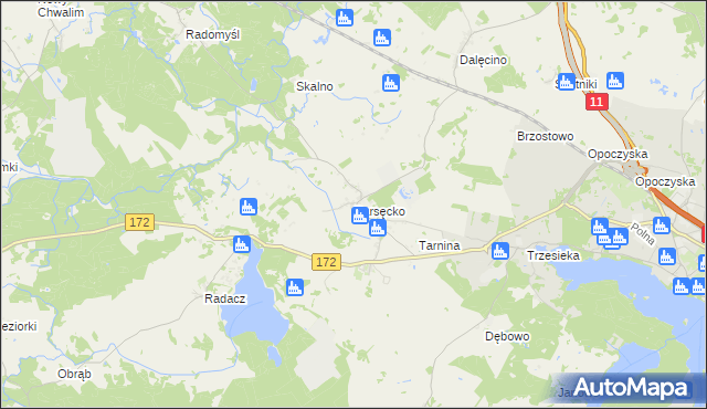 mapa Parsęcko, Parsęcko na mapie Targeo