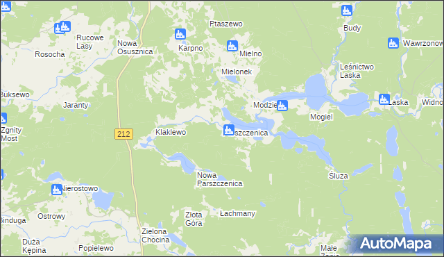mapa Parszczenica, Parszczenica na mapie Targeo