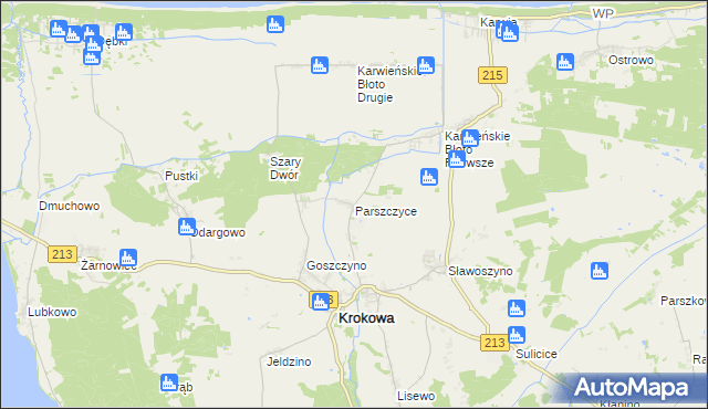 mapa Parszczyce, Parszczyce na mapie Targeo