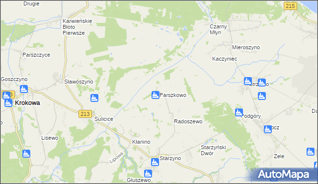 mapa Parszkowo, Parszkowo na mapie Targeo