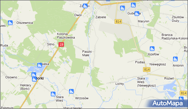 mapa Paszki Duże, Paszki Duże na mapie Targeo