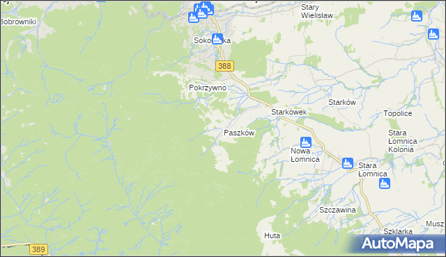 mapa Paszków gmina Bystrzyca Kłodzka, Paszków gmina Bystrzyca Kłodzka na mapie Targeo