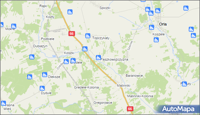 mapa Paszkowszczyzna, Paszkowszczyzna na mapie Targeo