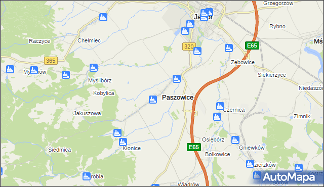 mapa Paszowice, Paszowice na mapie Targeo