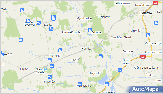 mapa Patków gmina Łosice, Patków gmina Łosice na mapie Targeo
