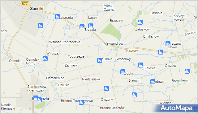 mapa Paulinka, Paulinka na mapie Targeo