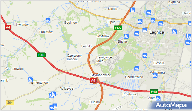 mapa Pawłowice Małe gmina Krotoszyce, Pawłowice Małe gmina Krotoszyce na mapie Targeo