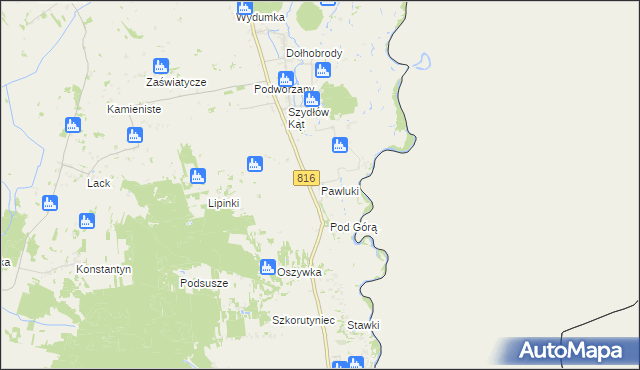 mapa Pawluki, Pawluki na mapie Targeo