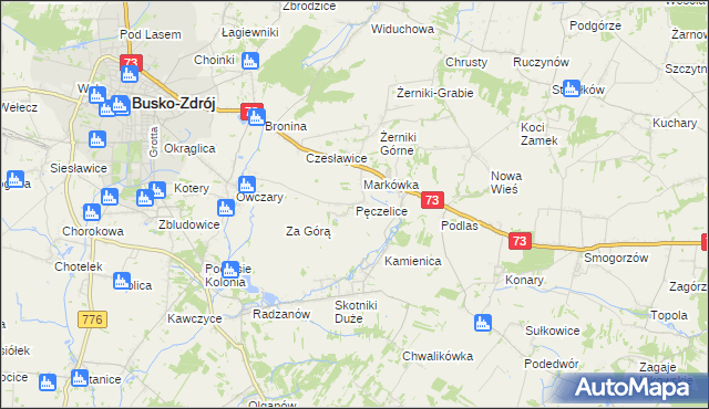 mapa Pęczelice, Pęczelice na mapie Targeo