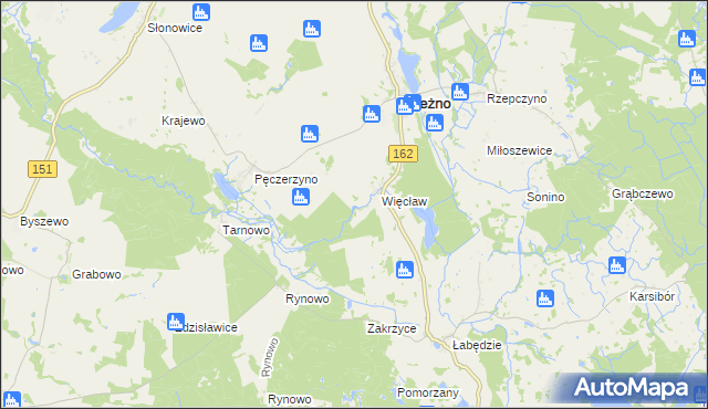 mapa Pęczerzyński Młyn, Pęczerzyński Młyn na mapie Targeo