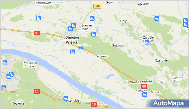 mapa Pędzewo, Pędzewo na mapie Targeo