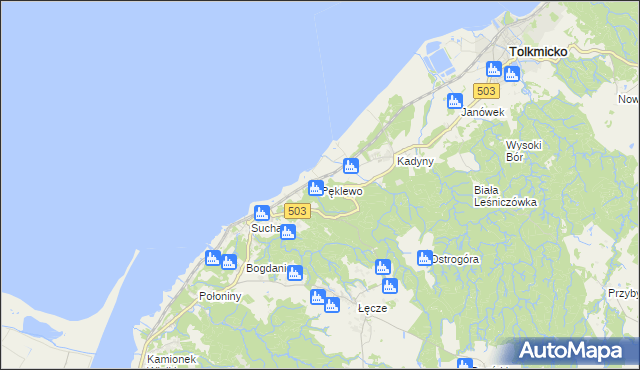mapa Pęklewo, Pęklewo na mapie Targeo
