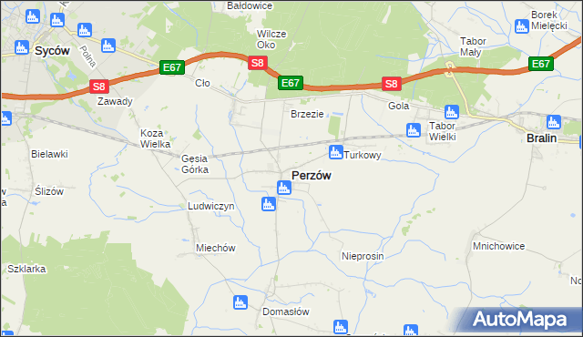 mapa Perzów, Perzów na mapie Targeo