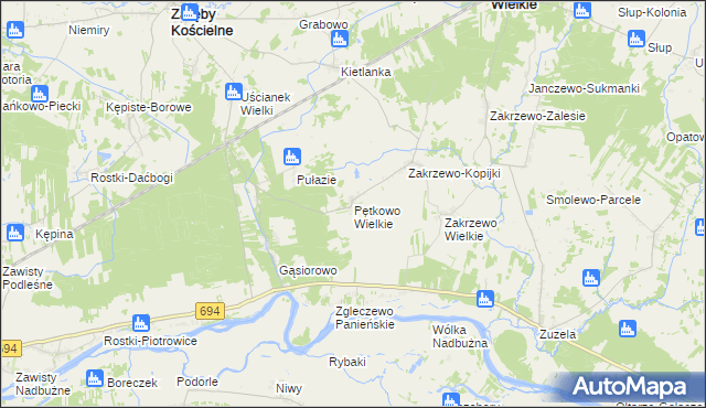 mapa Pętkowo Wielkie, Pętkowo Wielkie na mapie Targeo