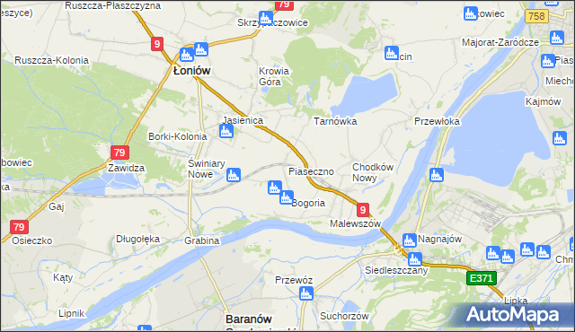 mapa Piaseczno gmina Łoniów, Piaseczno gmina Łoniów na mapie Targeo