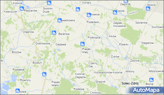 mapa Piasek Mały, Piasek Mały na mapie Targeo