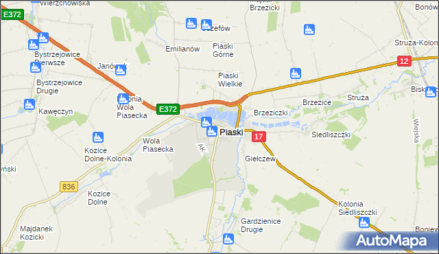 mapa Piaski powiat świdnicki, Piaski powiat świdnicki na mapie Targeo