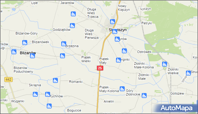 mapa Piątek Mały, Piątek Mały na mapie Targeo