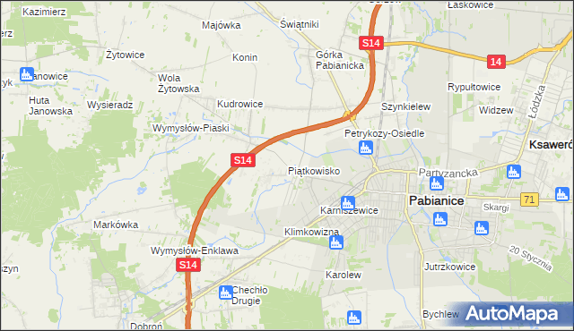 mapa Piątkowisko, Piątkowisko na mapie Targeo