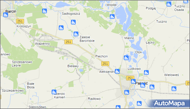 mapa Piechcin, Piechcin na mapie Targeo