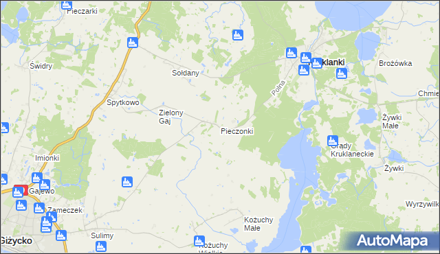 mapa Pieczonki, Pieczonki na mapie Targeo