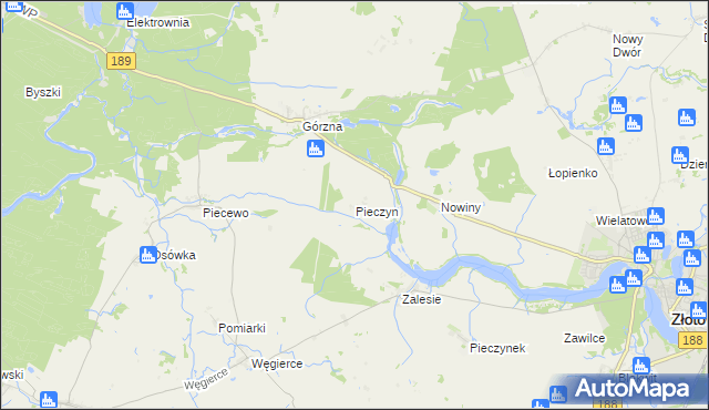 mapa Pieczyn, Pieczyn na mapie Targeo