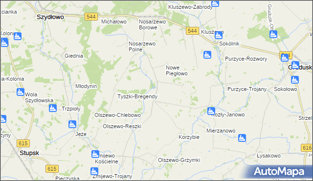 mapa Piegłowo-Wieś, Piegłowo-Wieś na mapie Targeo