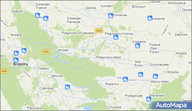 mapa Piegonisko-Wieś, Piegonisko-Wieś na mapie Targeo