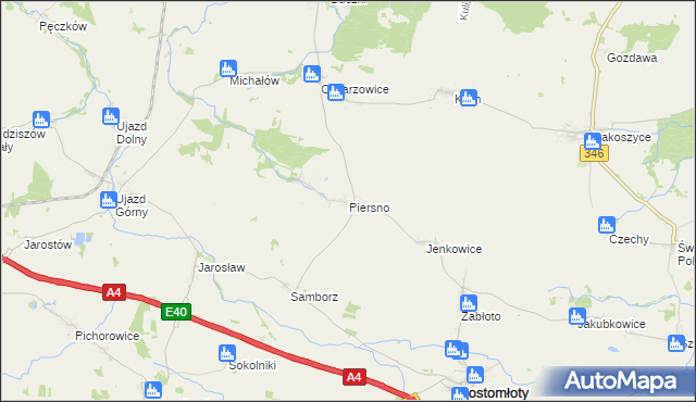 mapa Piersno gmina Kostomłoty, Piersno gmina Kostomłoty na mapie Targeo