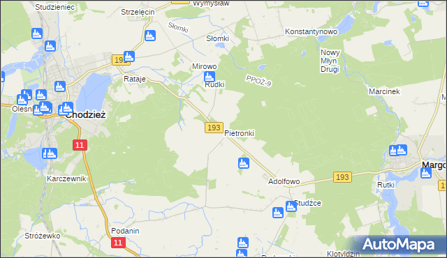 mapa Pietronki, Pietronki na mapie Targeo