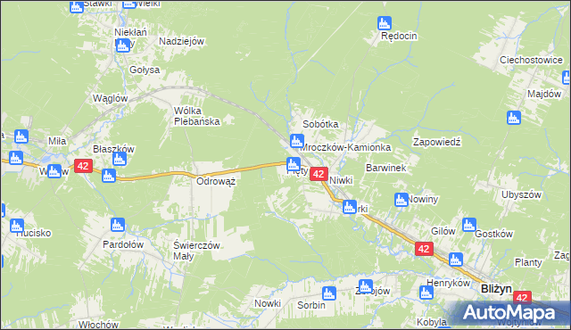 mapa Pięty, Pięty na mapie Targeo