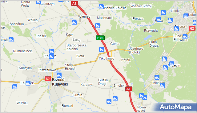 mapa Pikutkowo, Pikutkowo na mapie Targeo