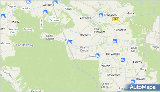 mapa Piła Druga, Piła Druga na mapie Targeo