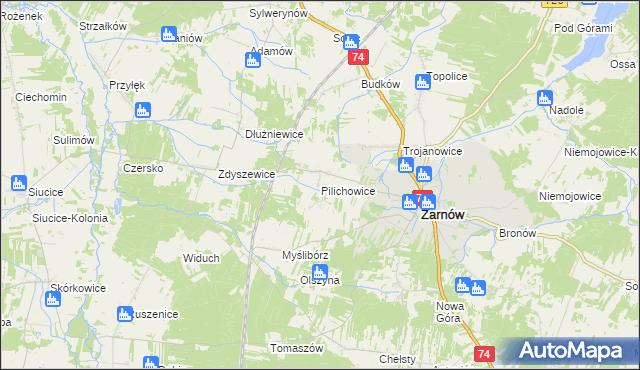 mapa Pilichowice, Pilichowice na mapie Targeo