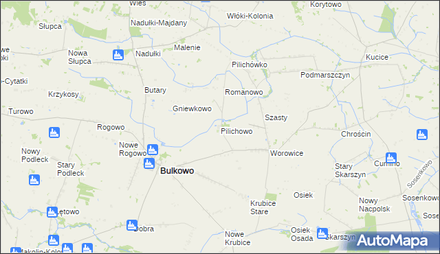 mapa Pilichowo gmina Bulkowo, Pilichowo gmina Bulkowo na mapie Targeo