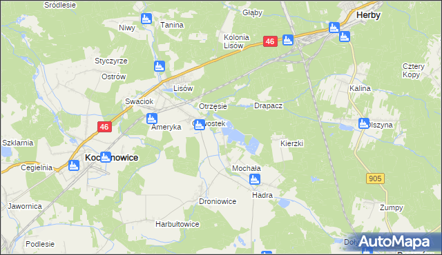 mapa Piłka gmina Herby, Piłka gmina Herby na mapie Targeo