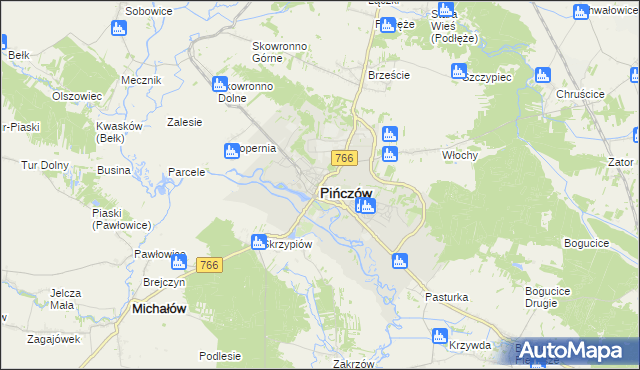 mapa Pińczów, Pińczów na mapie Targeo