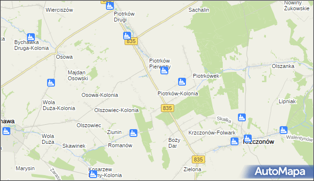 mapa Piotrków-Kolonia, Piotrków-Kolonia na mapie Targeo