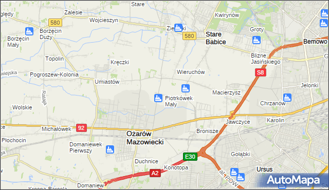 mapa Piotrkówek Mały, Piotrkówek Mały na mapie Targeo