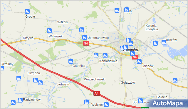mapa Piotrowice gmina Chojnów, Piotrowice gmina Chojnów na mapie Targeo