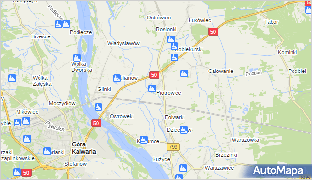 mapa Piotrowice gmina Karczew, Piotrowice gmina Karczew na mapie Targeo