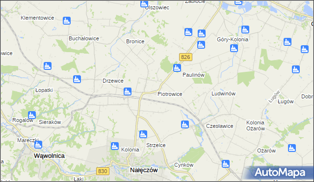 mapa Piotrowice gmina Nałęczów, Piotrowice gmina Nałęczów na mapie Targeo