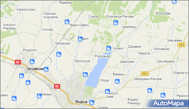 mapa Piotrowice gmina Słupca, Piotrowice gmina Słupca na mapie Targeo