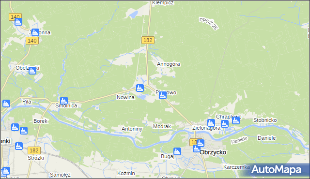 mapa Piotrowo gmina Obrzycko, Piotrowo gmina Obrzycko na mapie Targeo