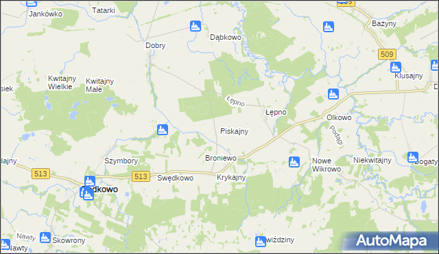 mapa Piskajny, Piskajny na mapie Targeo