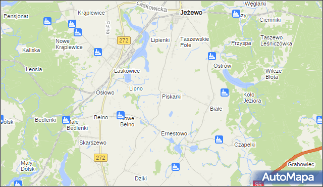 mapa Piskarki, Piskarki na mapie Targeo