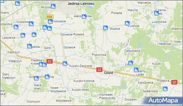 mapa Piskornica, Piskornica na mapie Targeo