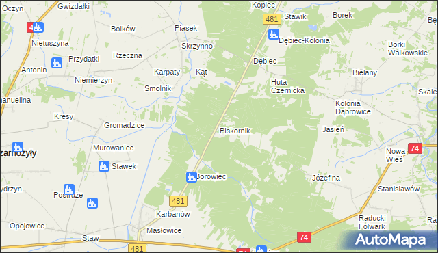 mapa Piskornik, Piskornik na mapie Targeo